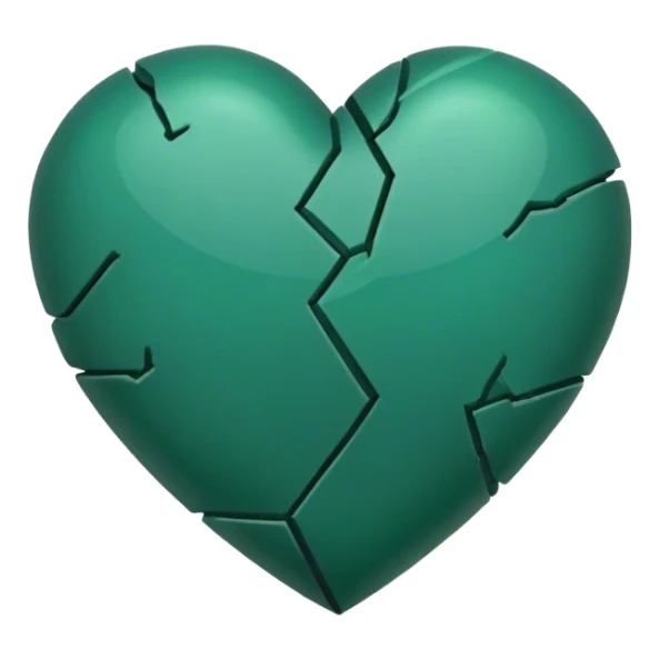 dark emerald color broken heart sticker