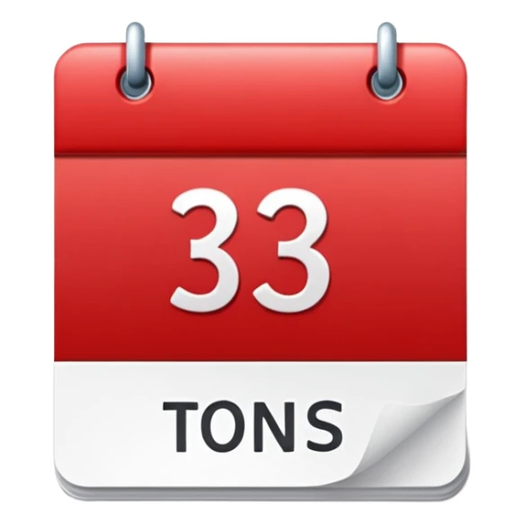 calendar with number 3 red top sticker