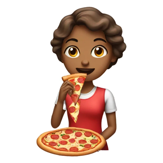 Girl eating a Pizza  sticker