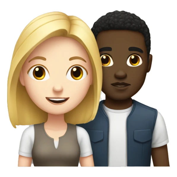 White girl with black guy  sticker