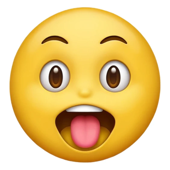 emoji shaking its tongue ￼ sticker