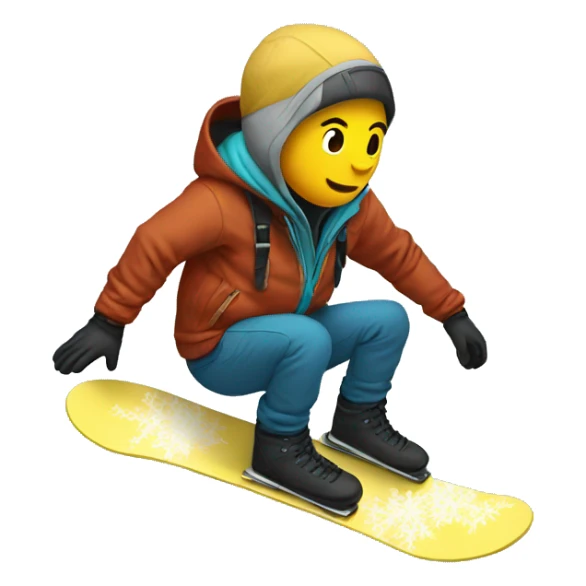 Snowboarding with hoodie on sticker