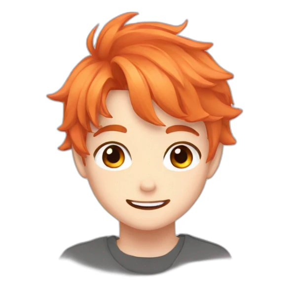 unisex vtuber,lewis todd,orange hair sticker