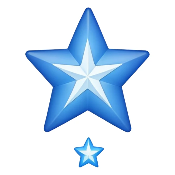 Create a blue star with white tick inside the star the star have eight smooth corner  sticker