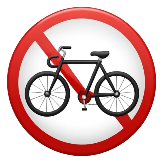 traffic sign style emoji, no cycling allowed sticker