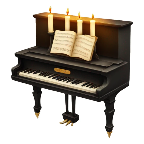 vintage piano with melted candles on top sticker