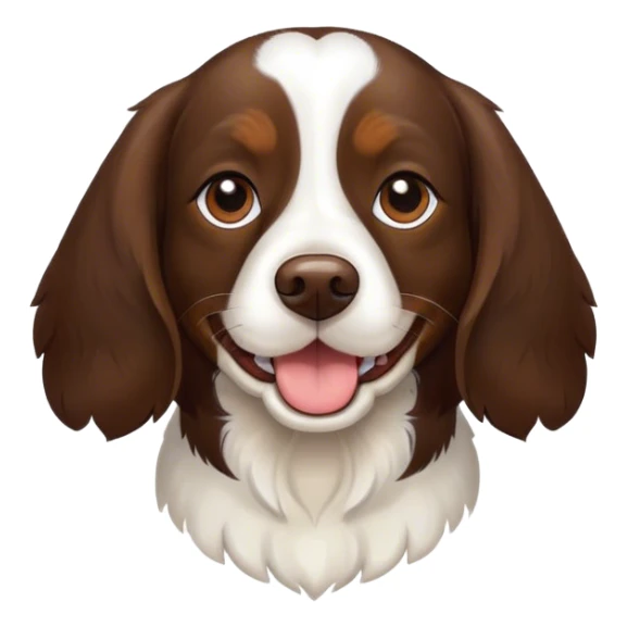 Springer spaniel beagle mix dog happy dark brown fur short ears sticker