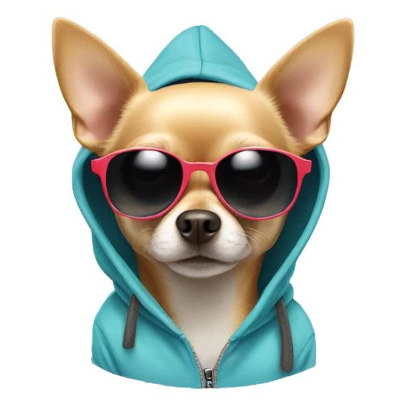 Chihuahua in hoodie and sunglasses  sticker