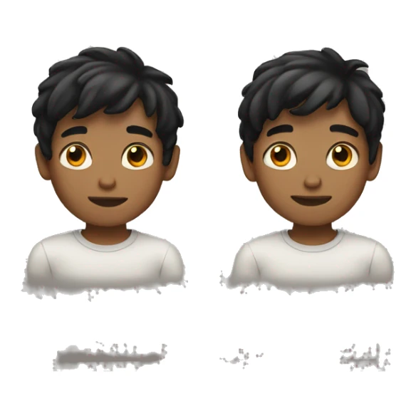 two boys with black hair sticker