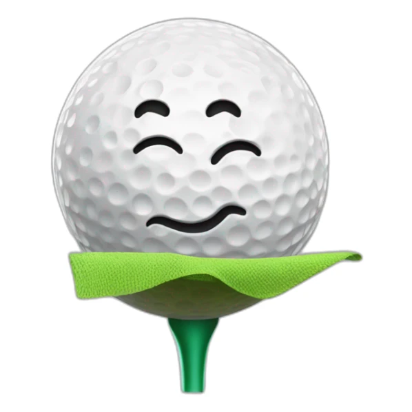 Relieved Golf Emoji  Description A golf ball wiping its "forehead" with a golf towel, looking relieved after a challenging shot. sticker