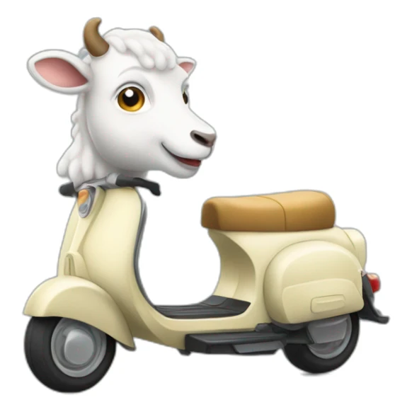 Une chevre sur un scooter sticker