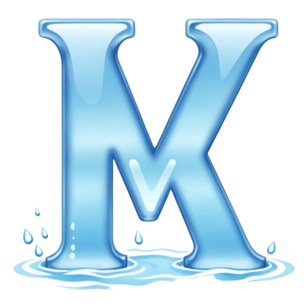 the letter V made out of water sticker