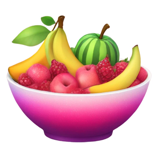 Pink ombre bowl of fruit with glittee sticker