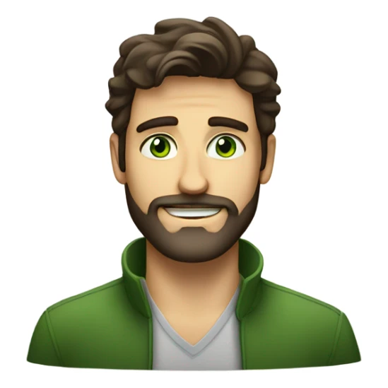 handsome optimist brunette man and beard green eyes sticker