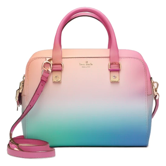 Realistic isolated pastel ombre kate spade satchel purse.  sticker