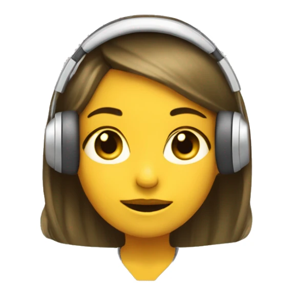 Yellow skinned girl holding headphones on her head ￼ sticker