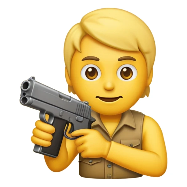 Emoji with a gun up to his head sticker
