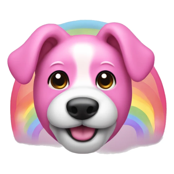Pink dog with rainbows sticker