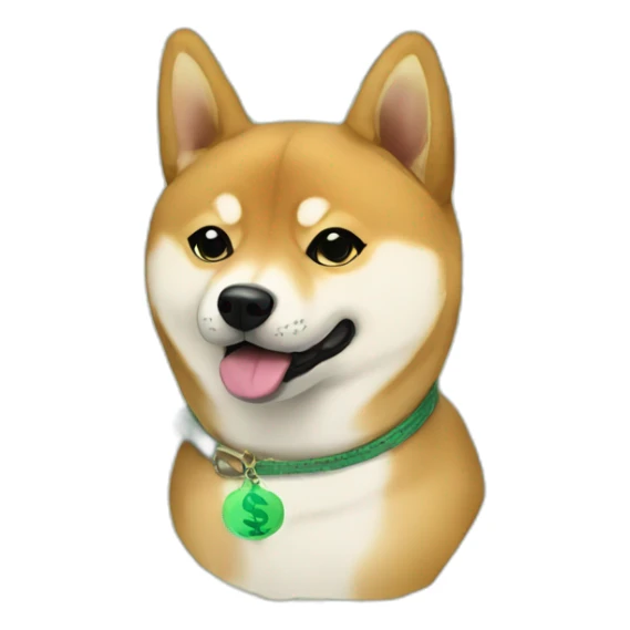 SHIBA WITH DOLLARS IN EYES AND SPLIFF at the mouth sticker