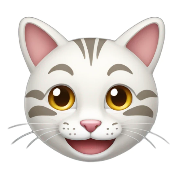 a close up of a Smiling Face - Icon with a big open smile cat character character cartoon sticker