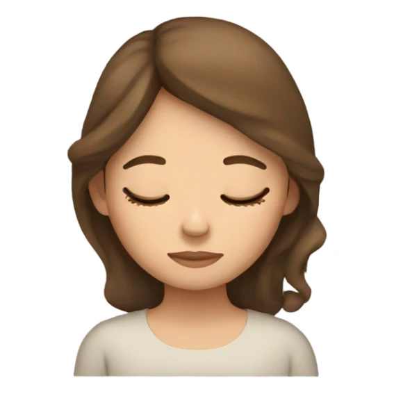 Sleeping girl with brown hair  sticker
