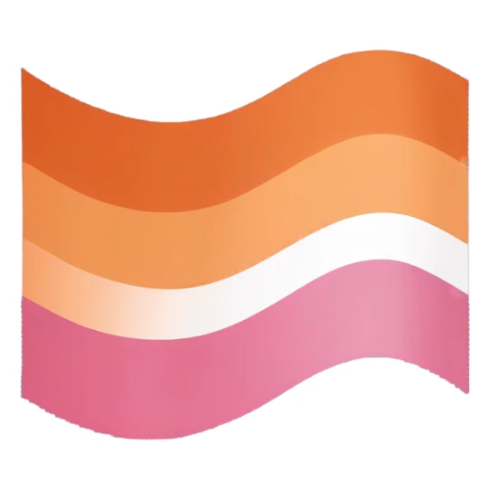 lesbian pride flag with seven horizontal stripes: dark orange, orange, light orange, white, pink, dusty pink, and dark rose. sticker