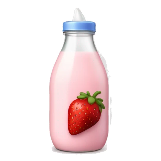 Strawberry milk in bottle soft coquette  sticker