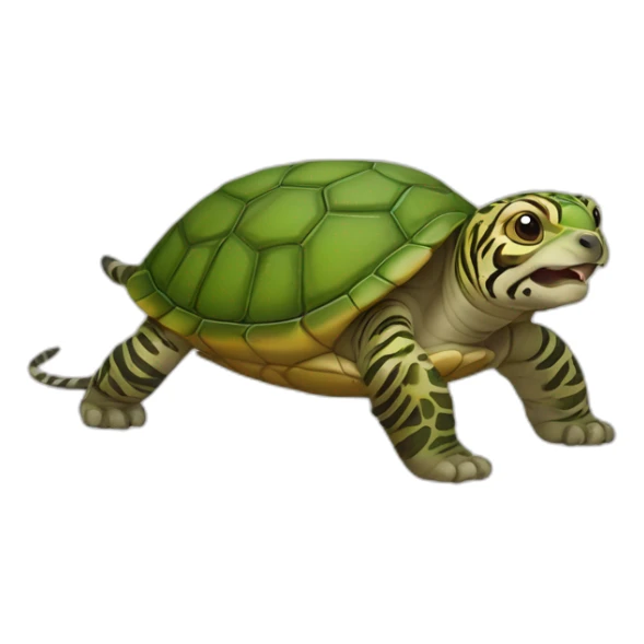 tortue sur un tigre sticker