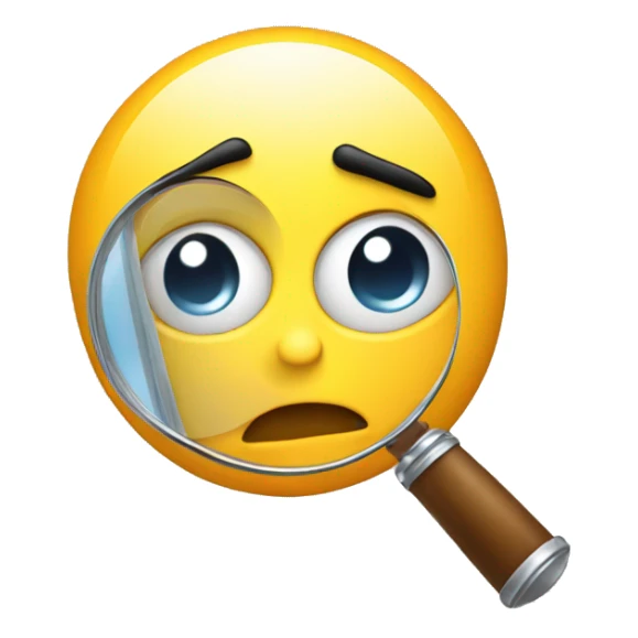 an emoji with a magnifying glass looking for something and thinking sticker