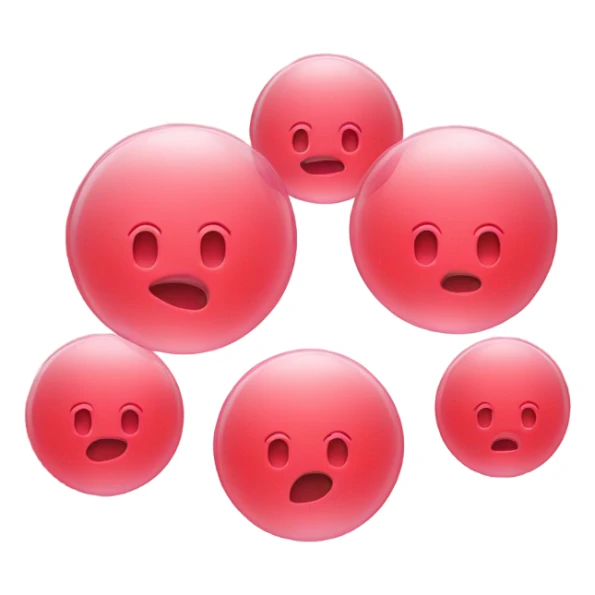 Group of bubbles in red color shade sticker