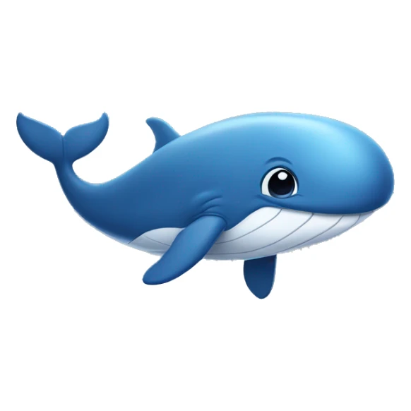 Blue whale with cute eyes sticker