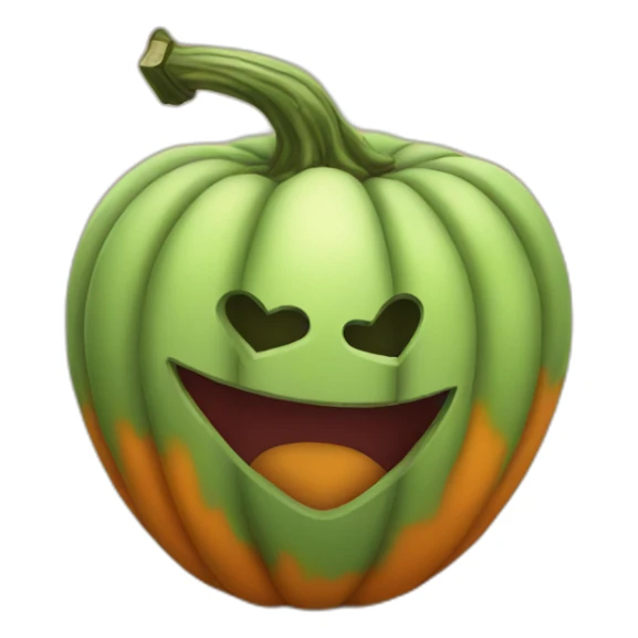 Pumkin in form of heart sticker