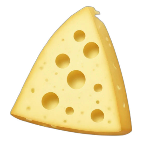 a trinagle of parmesan cheese from above with a triangle cut out the middle sticker