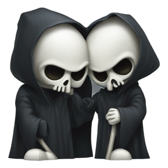 grim reaper kissing bot  sticker