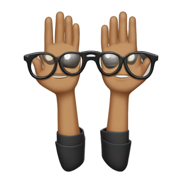 Cara con gafas negras y la mano así 👌 sticker