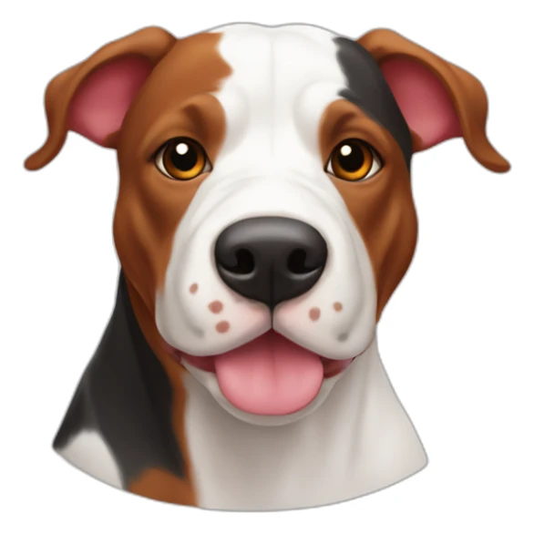 tri-color red white english bull-terrior sticker