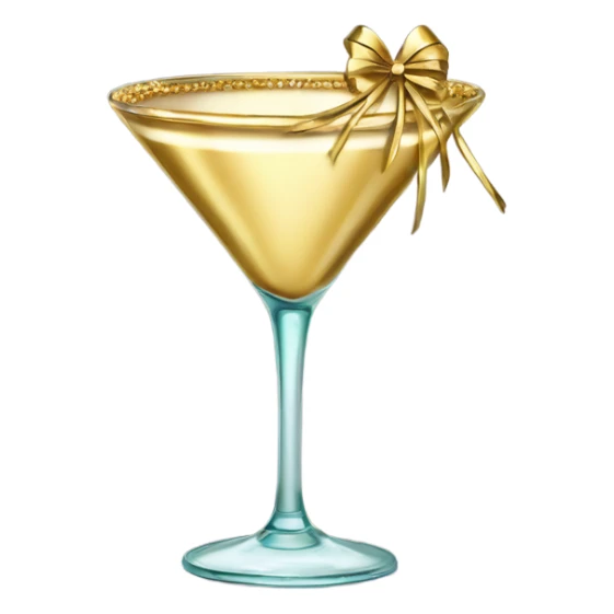 gold rimmed martini glass with tiny gold bows sticker