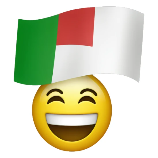 mix flag Italy and a happy face sticker