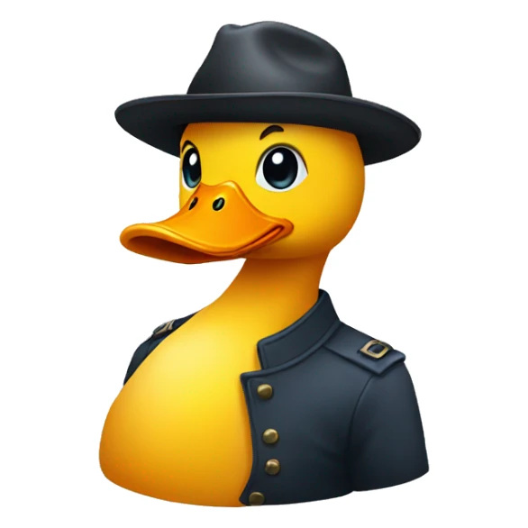 person in hat that looks like duck head sticker