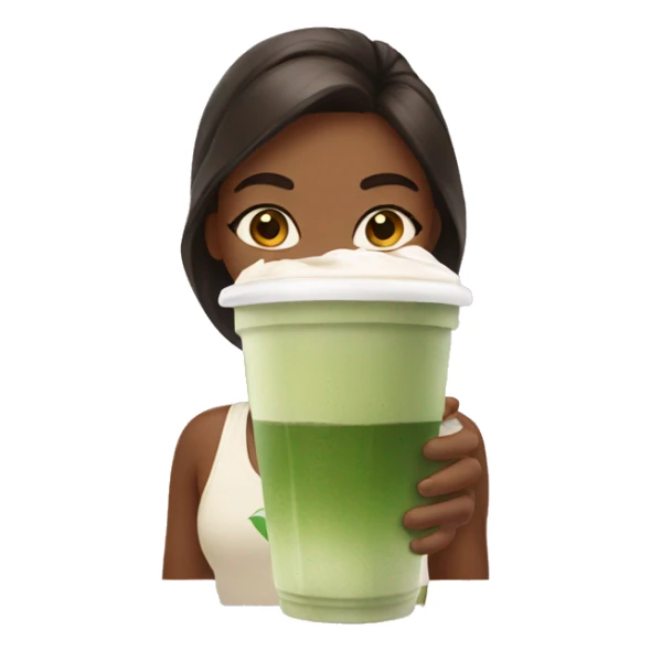 Girl with an ice matcha latte  sticker