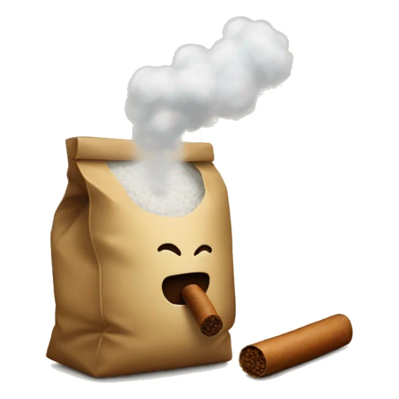 a bag of flour smokes a cigar sticker