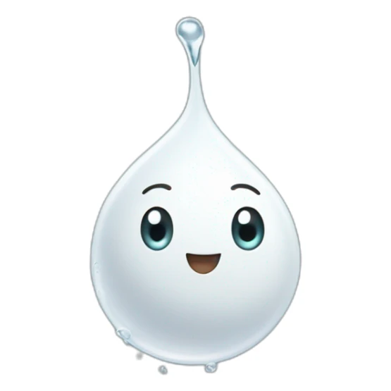 happy white droplet swimming, no water, only white liquid, with tail swimming  sticker