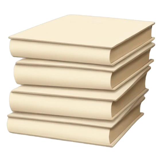stack of beige books, aesthetics white pages sticker