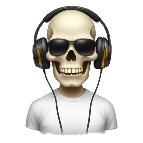 Skull with headphones sticker