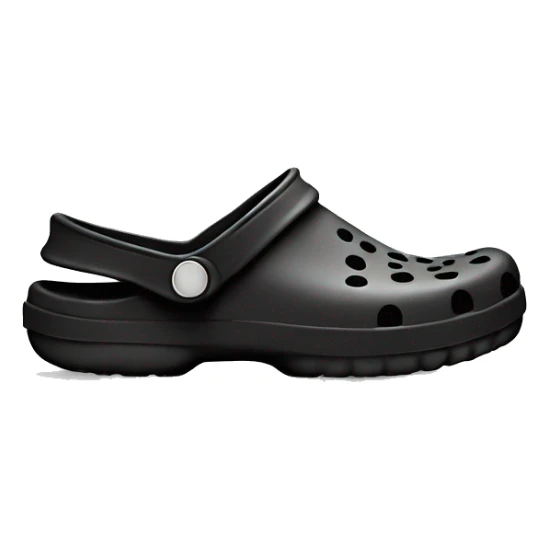 Realistic black pair of crocs shoes isolated.  sticker