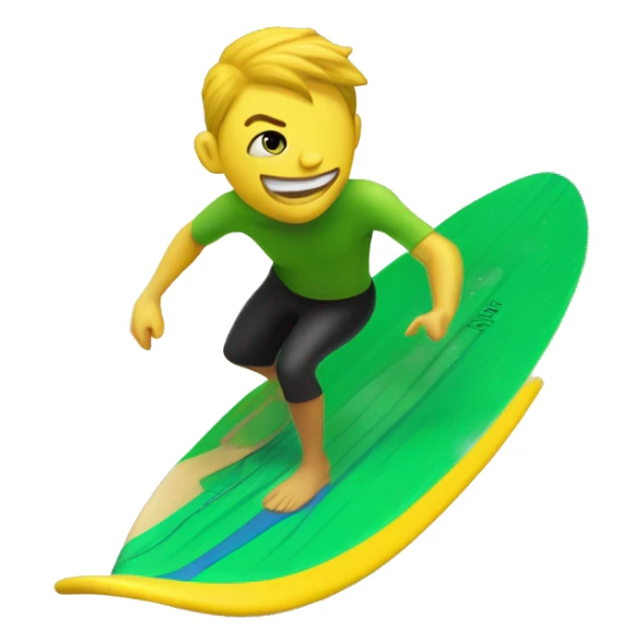 Un magicien sur une planche de surf jaune et verte sticker