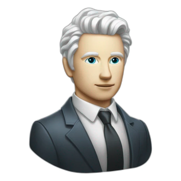 white skinned man head banker crypto usd rich future cyberpunk magic sticker