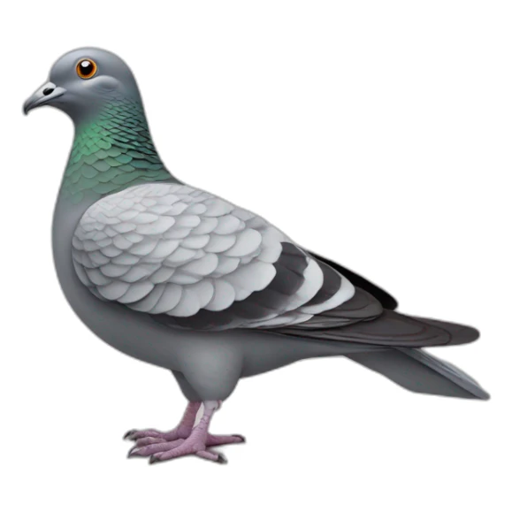 Pigeon gris sur une tortue sticker