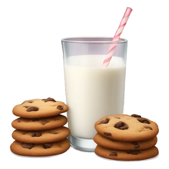 cookies and a glass of milk sticker