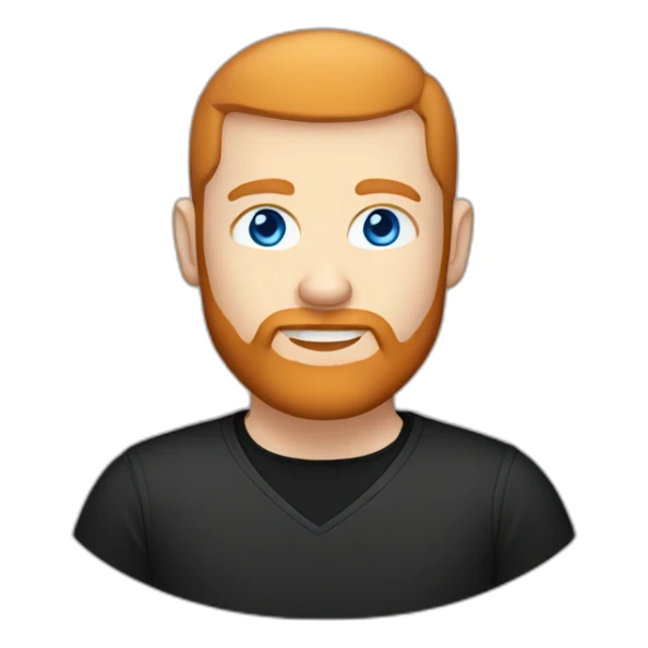 ginger-bearded-bald-programmer-head-no-glasses-blue-eyes-black-shirt sticker